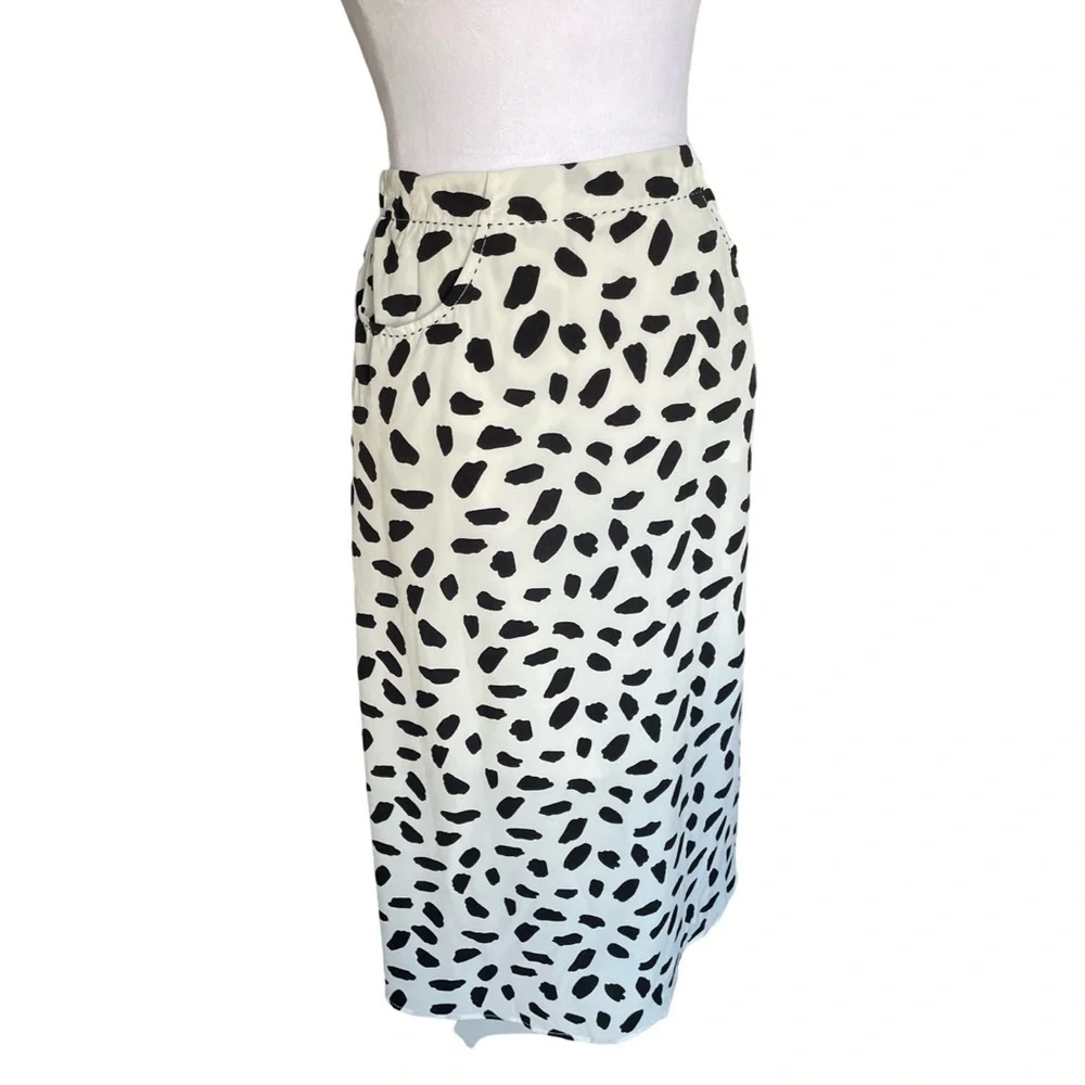 NWT Millibon Rita Ivory and Black Polka Dot Skirt Size Medium